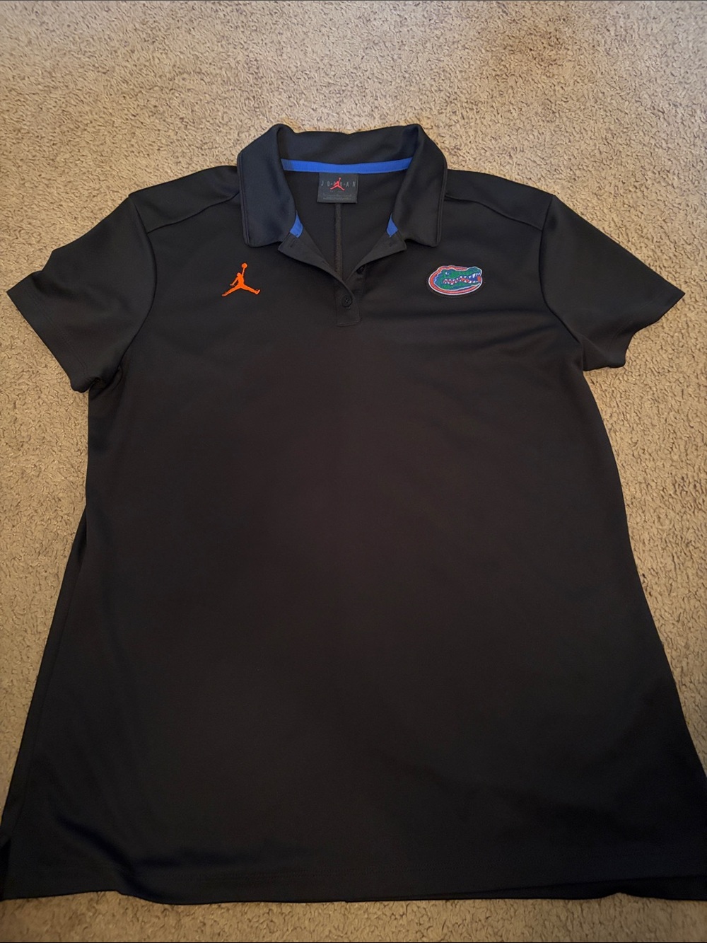 Jordan Brand Black Polo with Orange Jumpman and Florida Gators Patch
